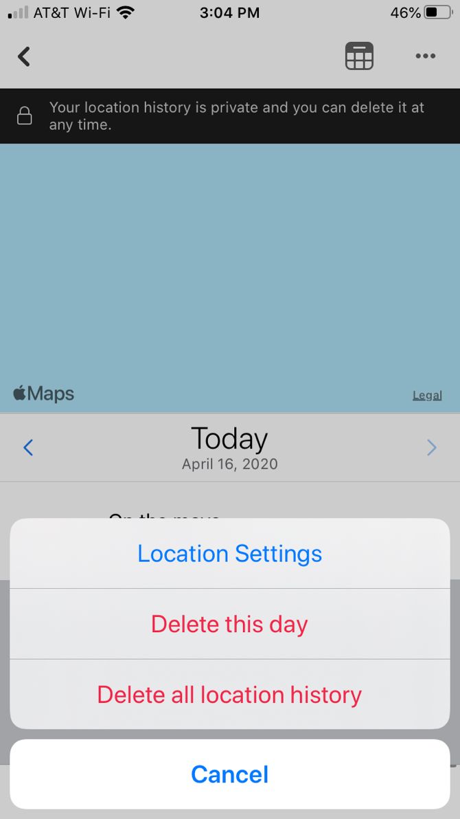 Facebook Delete Location History iOS