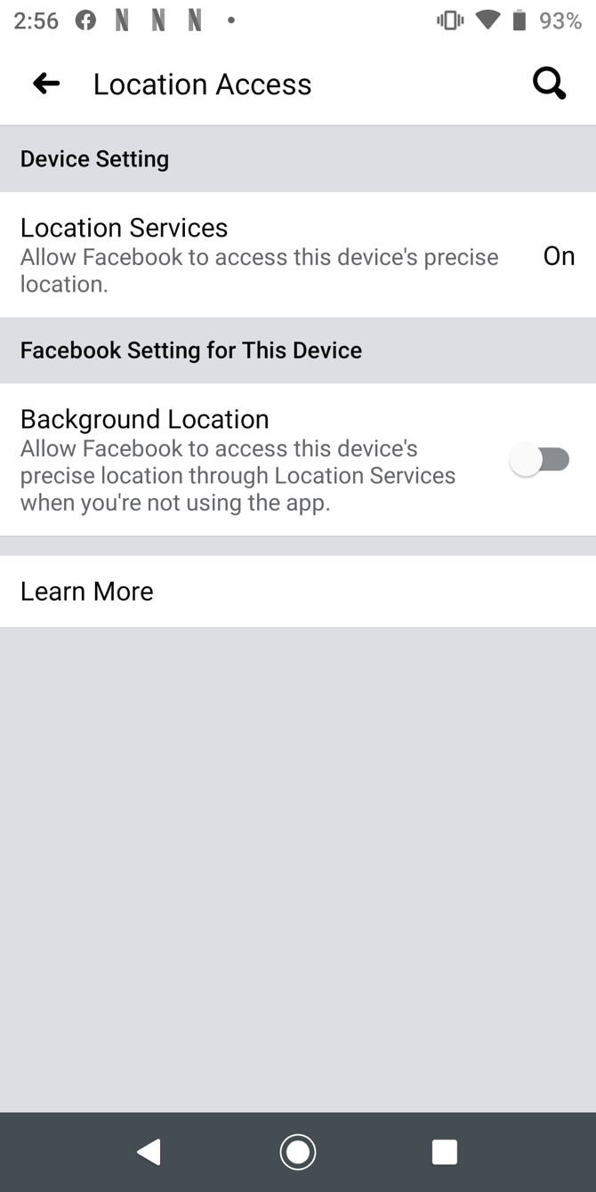 Facebook Location Access Android