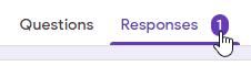 A number showing new responses in Google Forms