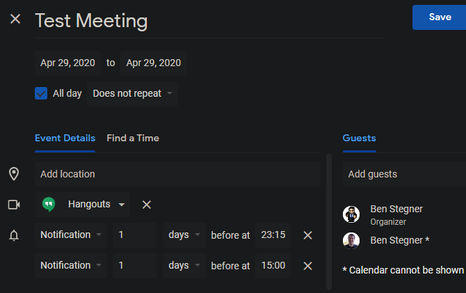 Google Hangouts Schedule Meeting