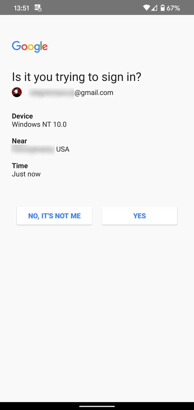 Google Push Sign In Prompt
