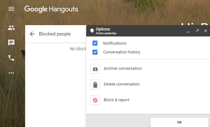 Hangouts Block People