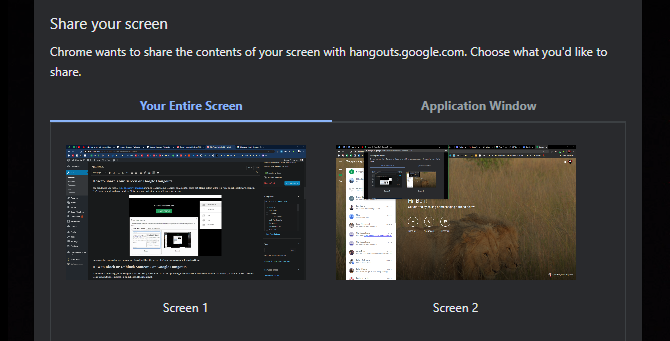 Hangouts Share Screen