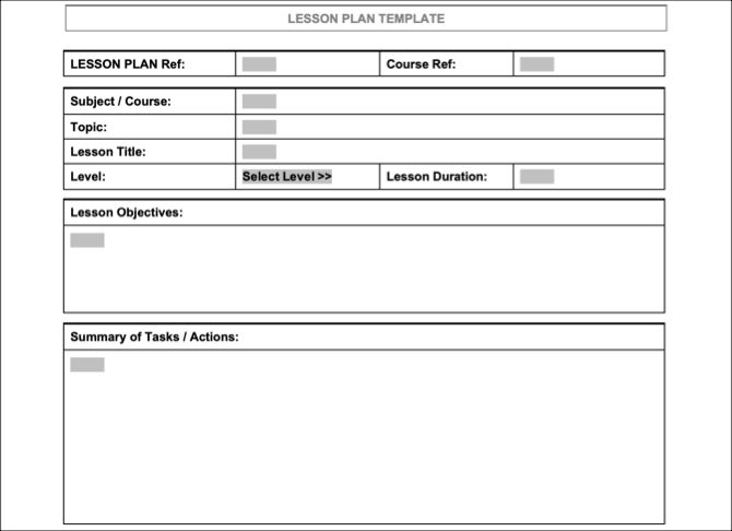 Lesson Plan Template for Word