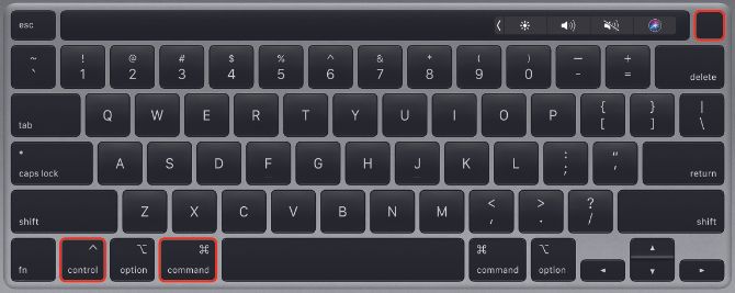 Клавиатура MacBook с ярлыком принудительного отключения