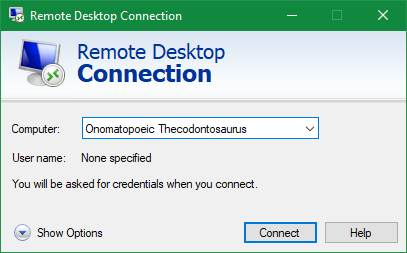 Remote Desktop Long Name