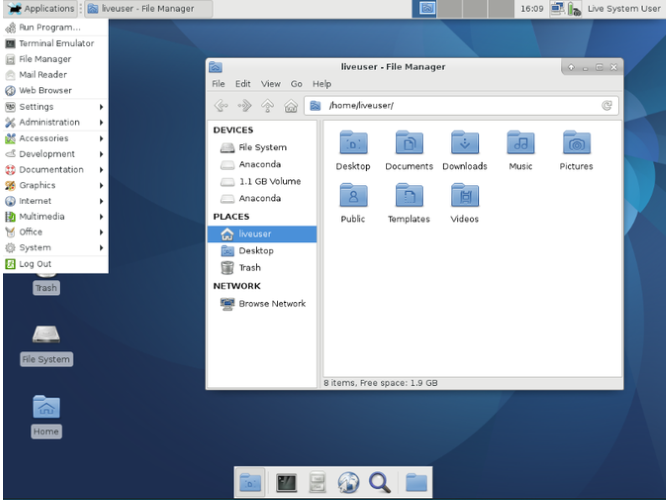 Try the Xfce desktop on Linux