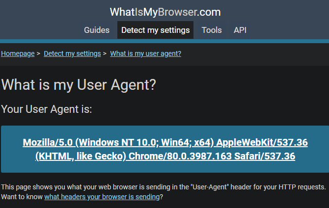 User Agent Example