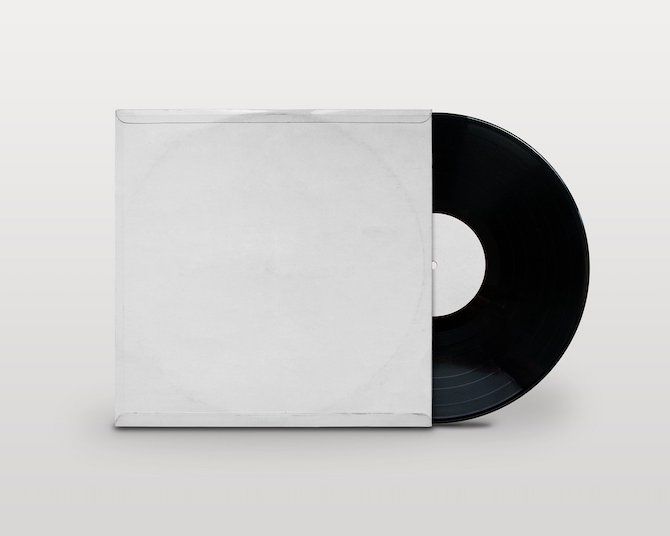 blank LP record and cover