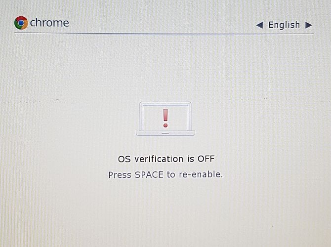 chrome os operating system verification is off