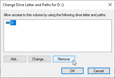 disk management change drive letter