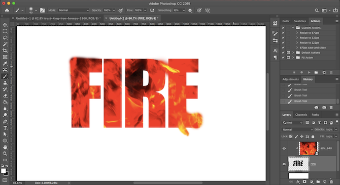 fire text effect photoshop