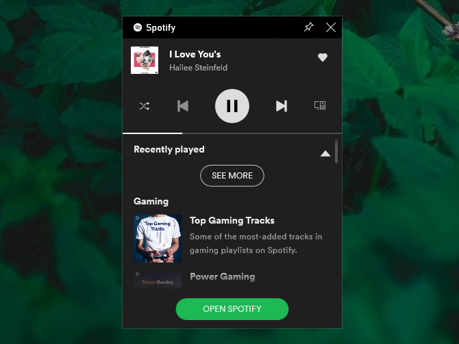 Game bar Spotify