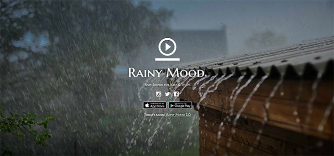 وب سایت های آرامش بخش Rainy Mood App