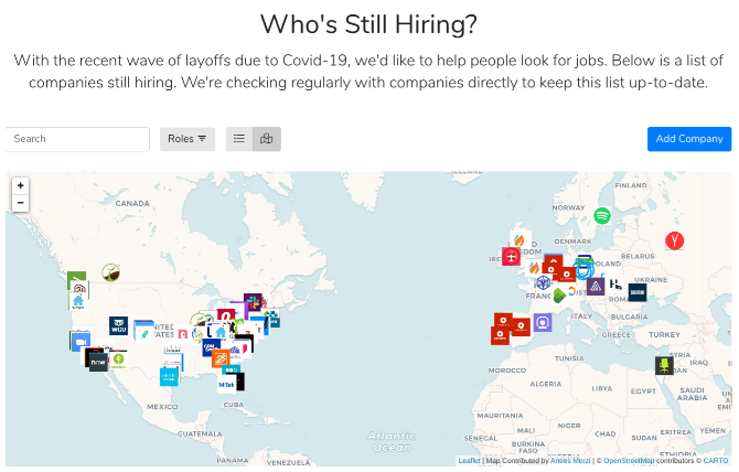 Check Levels.FYI's map of companies still hiring during the covid-19 pandemic