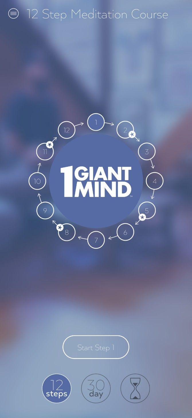 1 Giant Mind has a 12-step introductory course to teach meditation to complete beginners