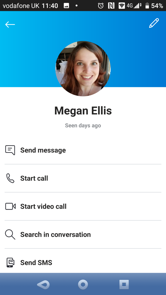 Check your contact's profile for information
