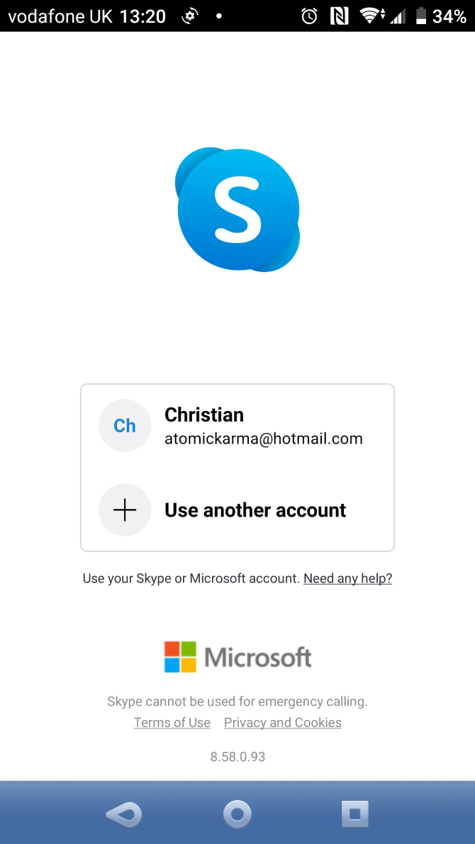 skype sign up for account