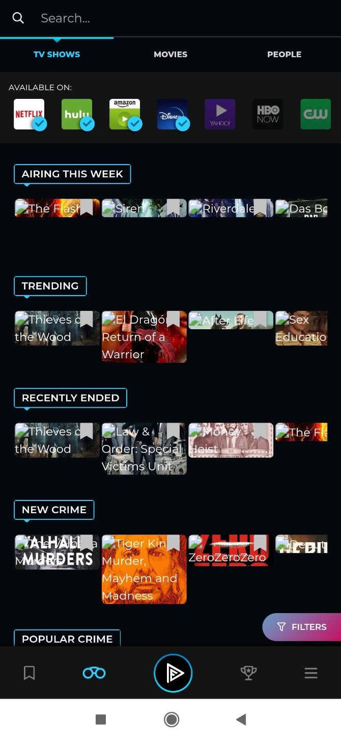 Flixi lists TV show updates like trending, recently aired, popular and new in genres, and so on