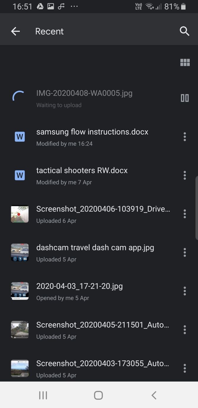 Samsung Browse Google Drive
