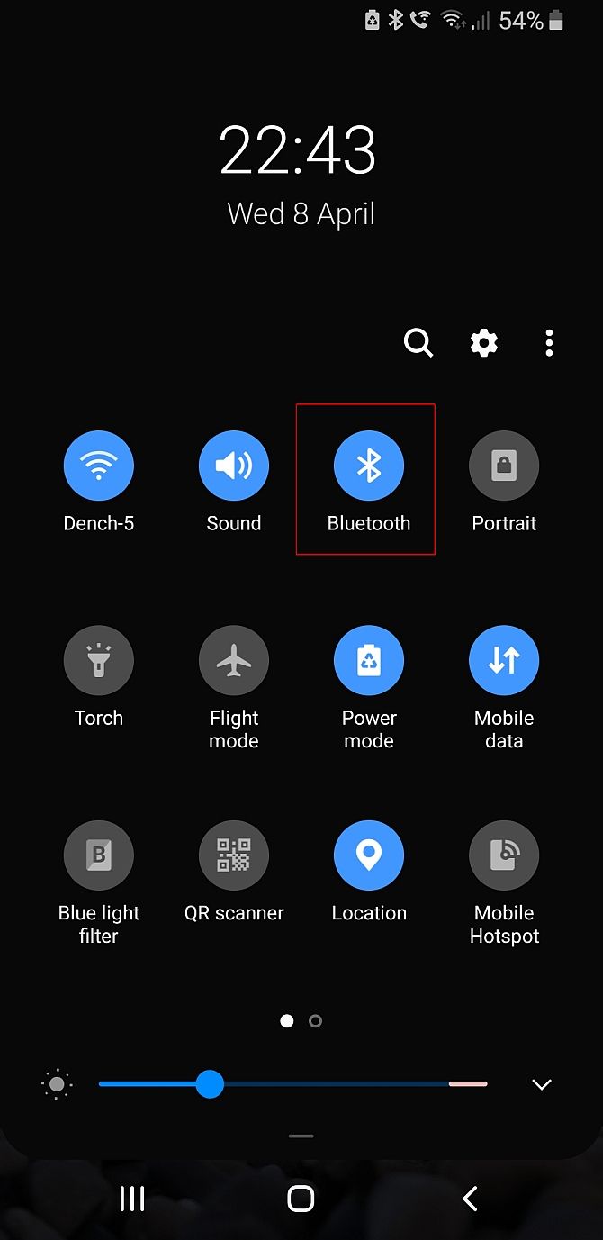 Samsung phone turn on Bluetooth