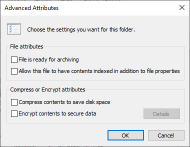 windows advanced file attributes