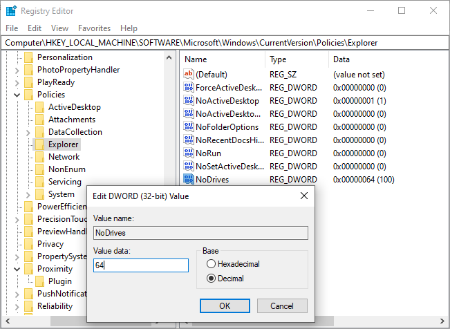 windows registry edit dword