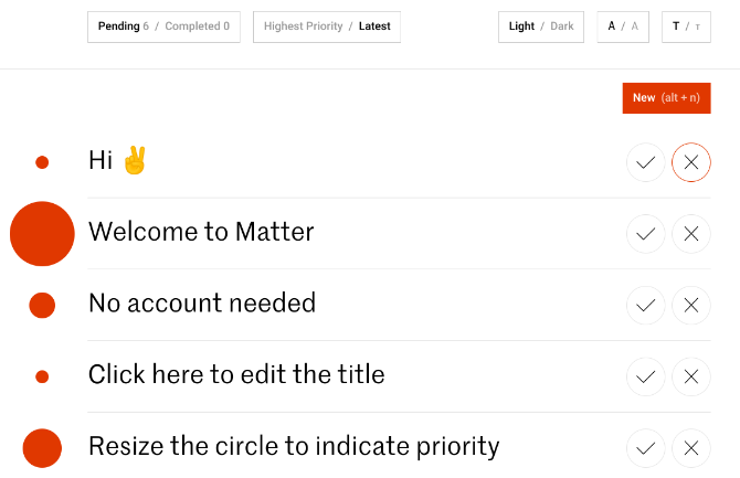 Matter is a great daily to-do list app that prioritizes tasks by visual indicators