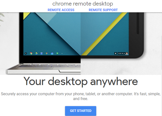 Chrome Remote Desktop Home