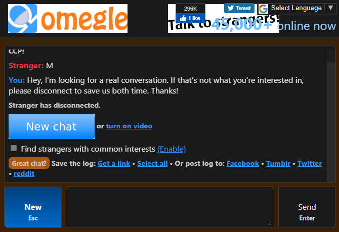 Real Conversation Omegle
