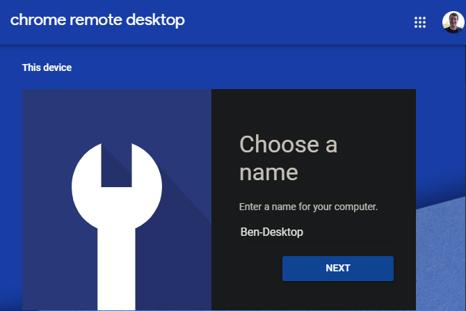 Chrome Remote Desktop Name Device