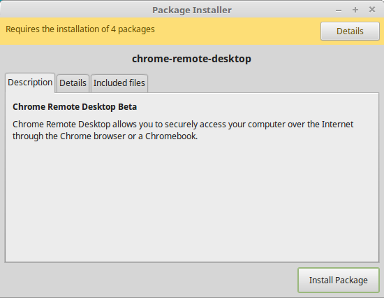 Chrome Remote Desktop Install Linux Packages