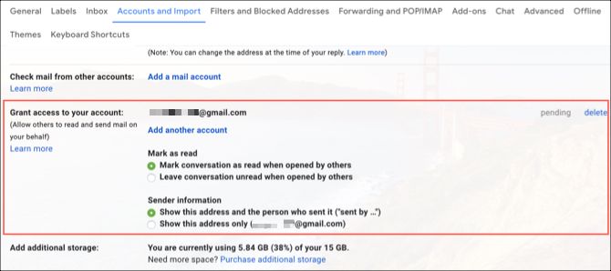 Gmail Grant AccessT o Delegate