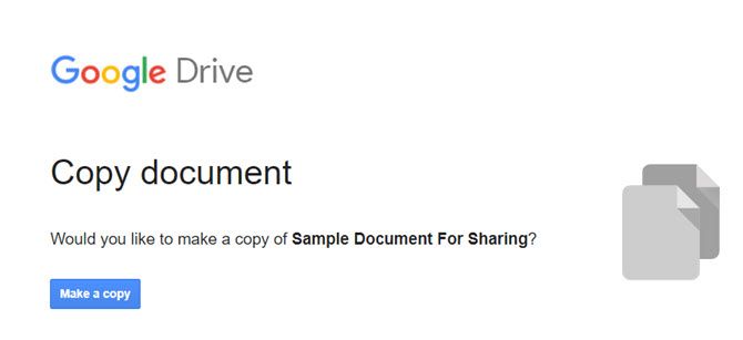 Make a Copy in Google Docs