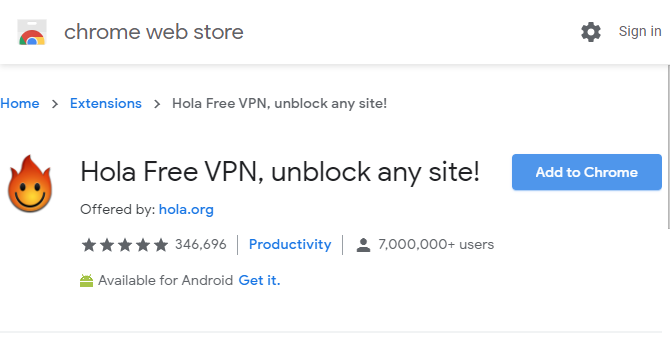 Hola VPN Chrome