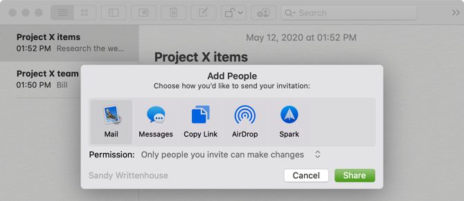 Mac Notes Add People
