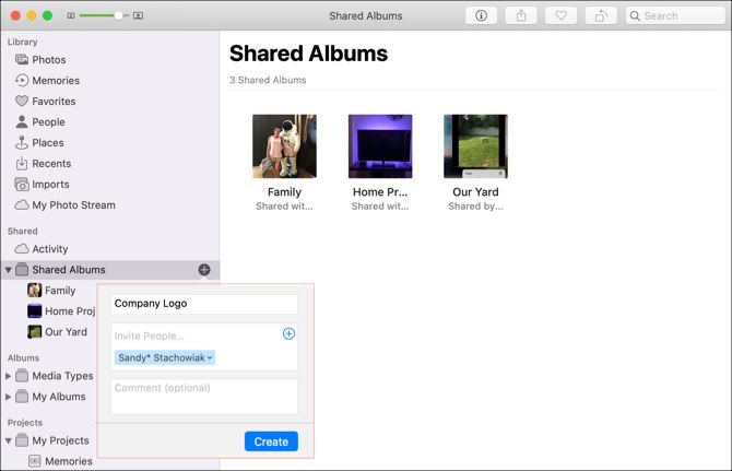 Mac Photos Create Shared Album