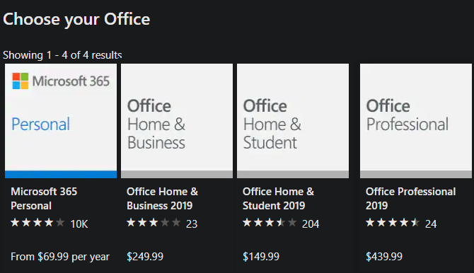 Office 2019 Pricing