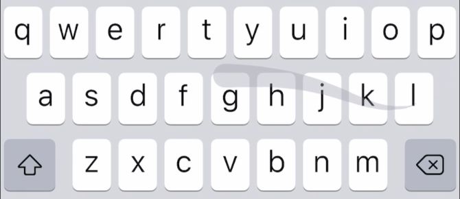 QuickPath swipe line on iPhone keyboard