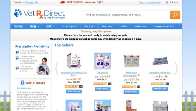 VetRXDirect Main Page