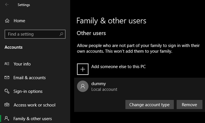 Windows Change Account Type