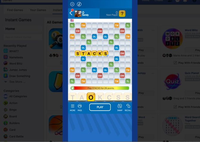 Words With Friends FB Website