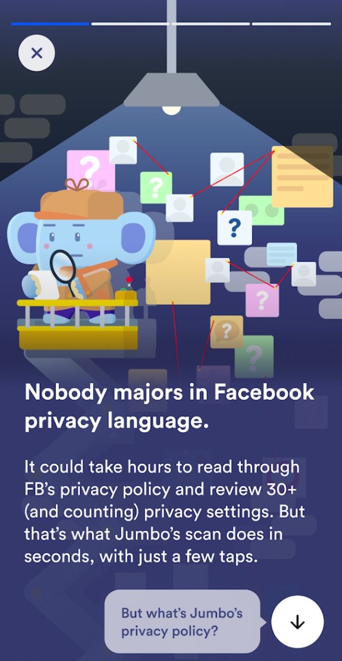 Jumbo explains Facebook's privacy language and shows what Facebook knows about you
