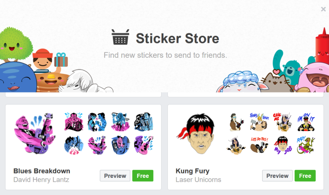 free stickers for facebook messenger
