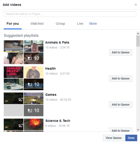 Facebook Watch Party add videos