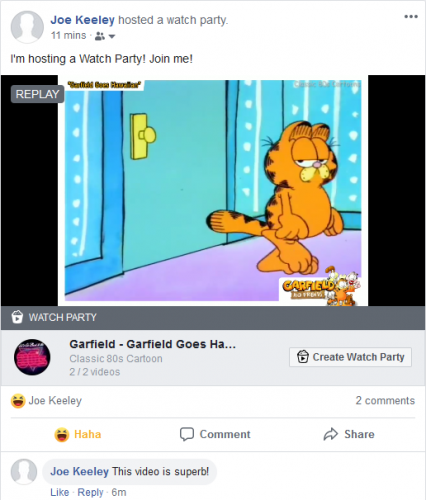 Facebook Watch Party replay