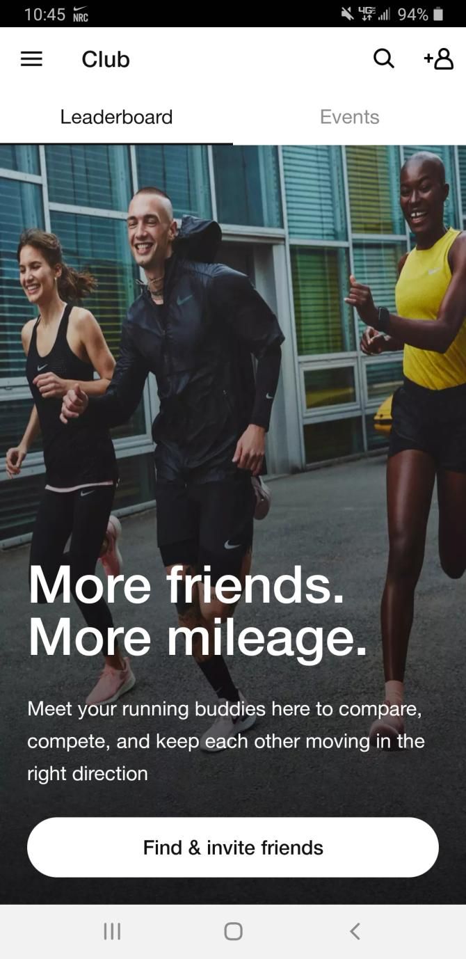 Nike Run Club Social Fitness App Add Friends