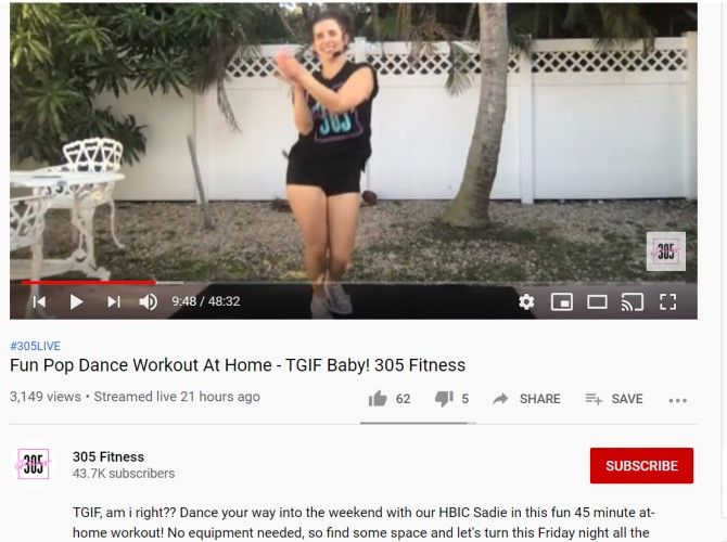 305 Fitness Free Live Workouts Online
