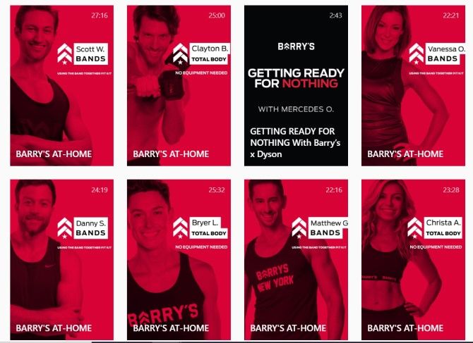 Barry's Free Live Workouts Online