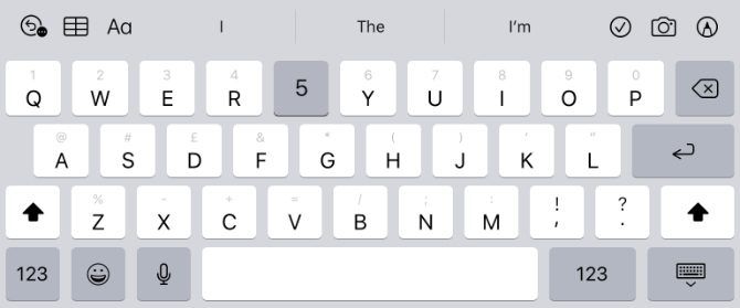 iPad keyboard pulling down to number